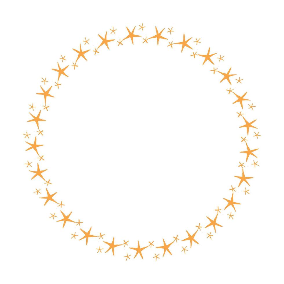 Vector stars frame. round border frames with star