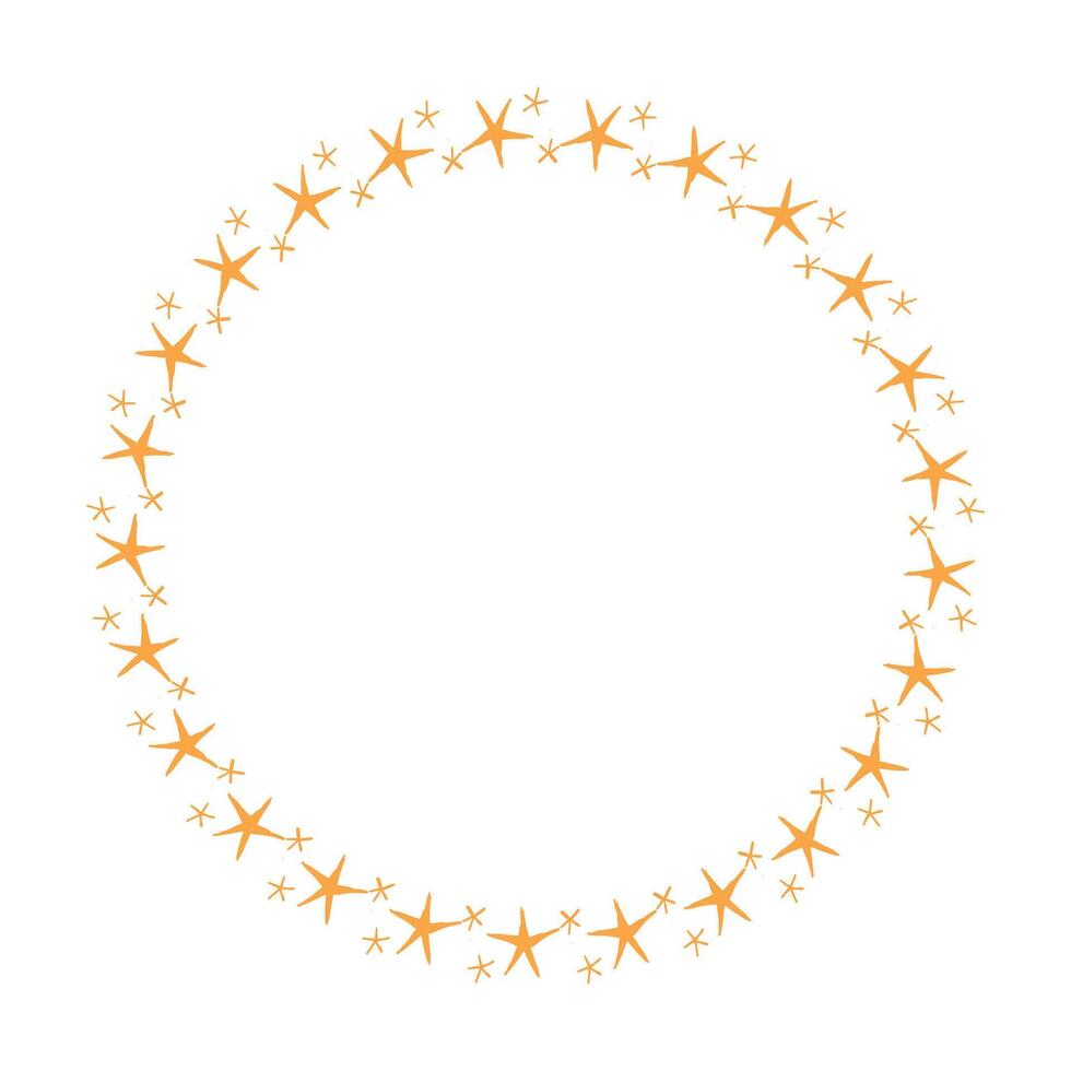 Vector stars frame. round border frames with star