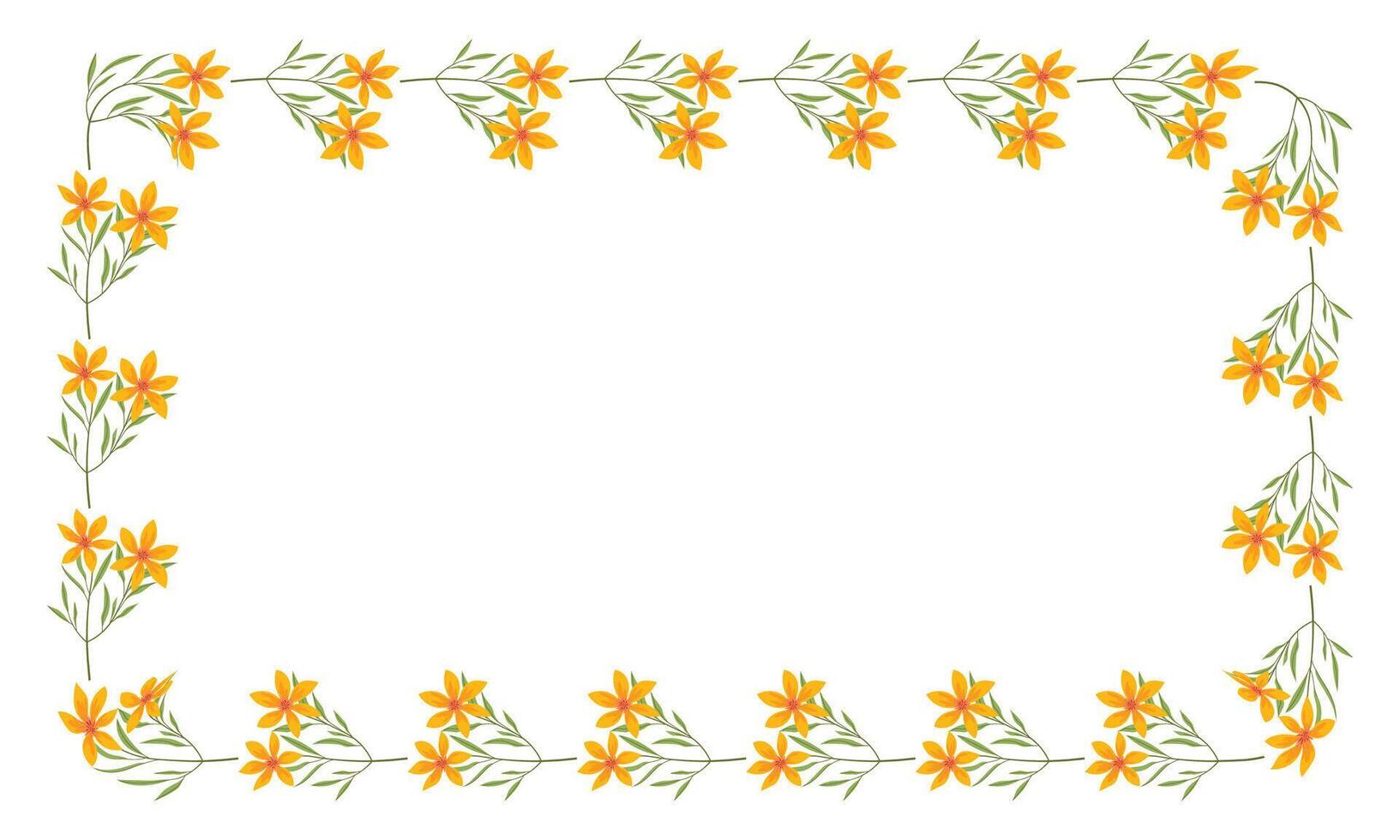Vector hand drawn floral wreath frame on white background