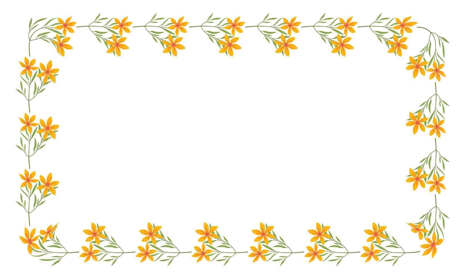 Vector hand drawn floral wreath frame on white background