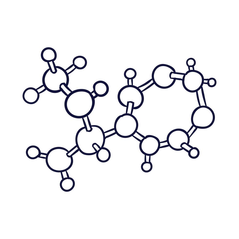 vector mano dibujado molécula estructura