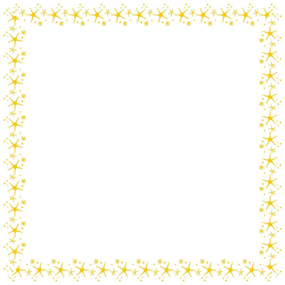 Vector border frame with star on white background