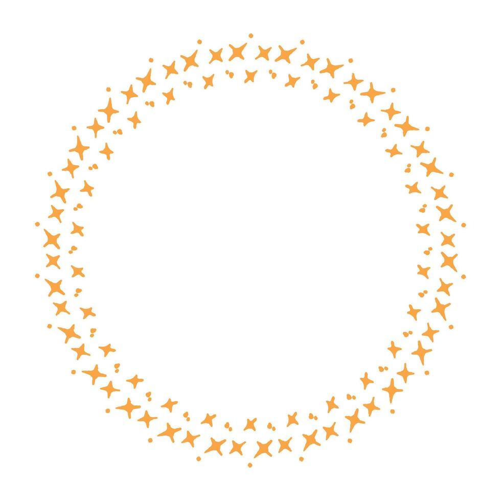 Vector stars frame. round border frames with star