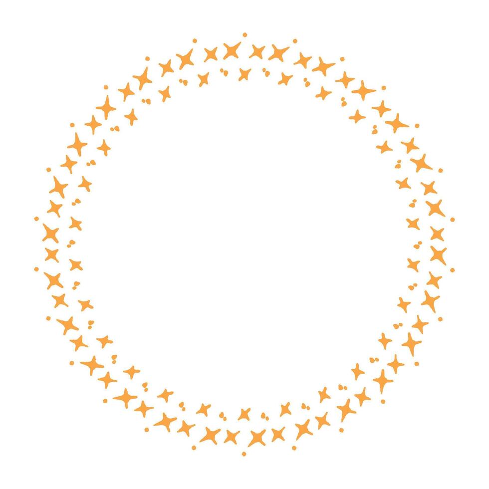 Vector stars frame. round border frames with star