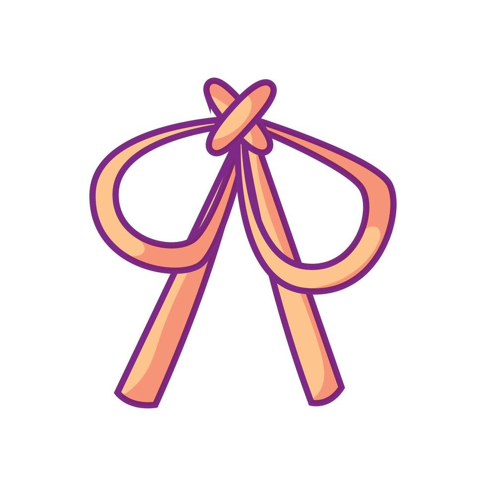 vector hand drawn yellow bow on white
