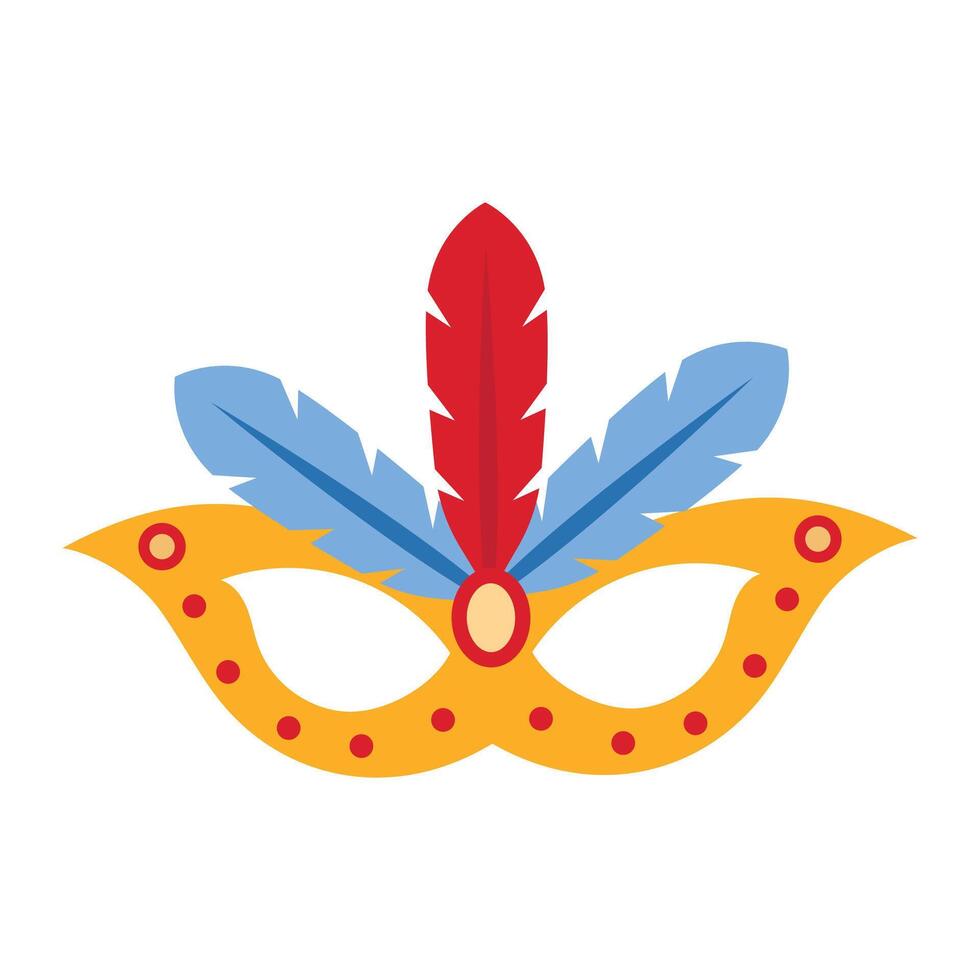 vector hand drawn carnival mask on white background