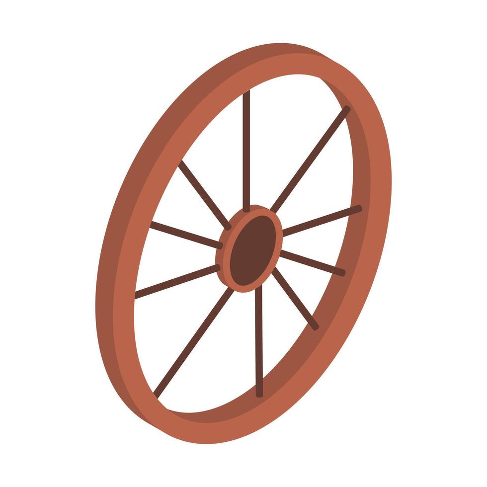 Vector old wooden wagon wheel vector