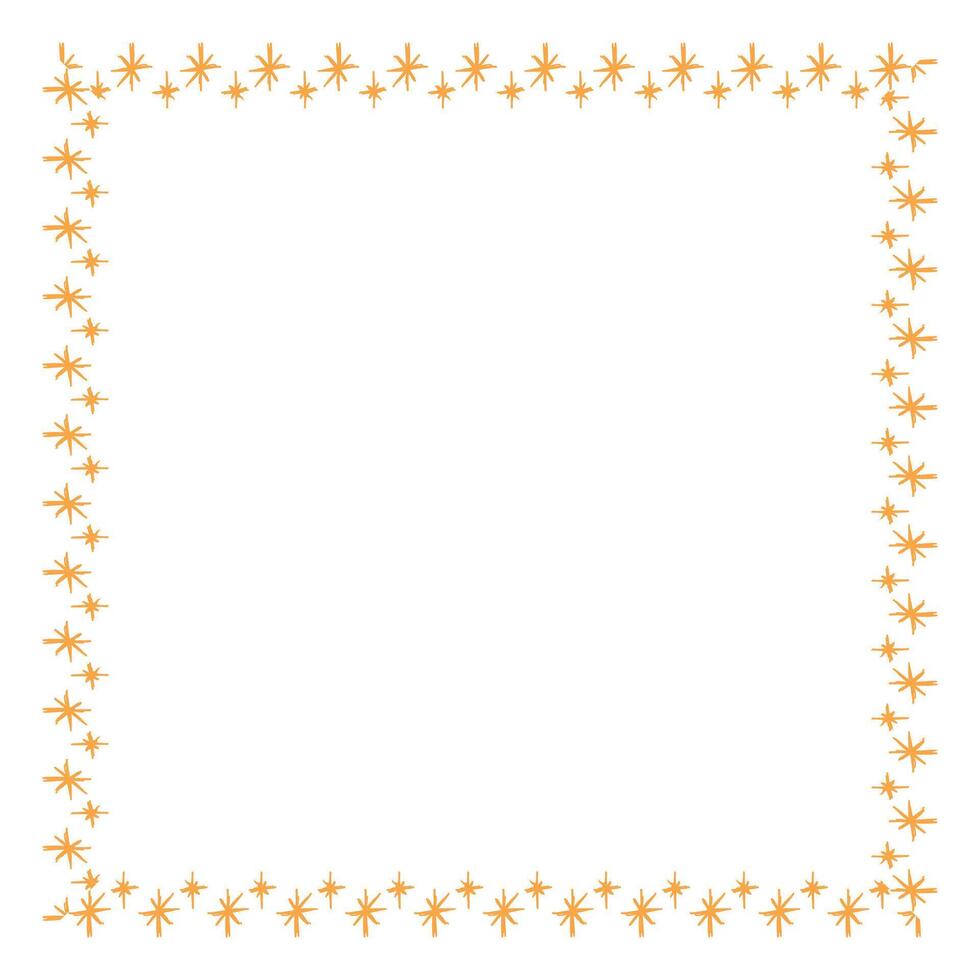 Vector border frame with star on white background