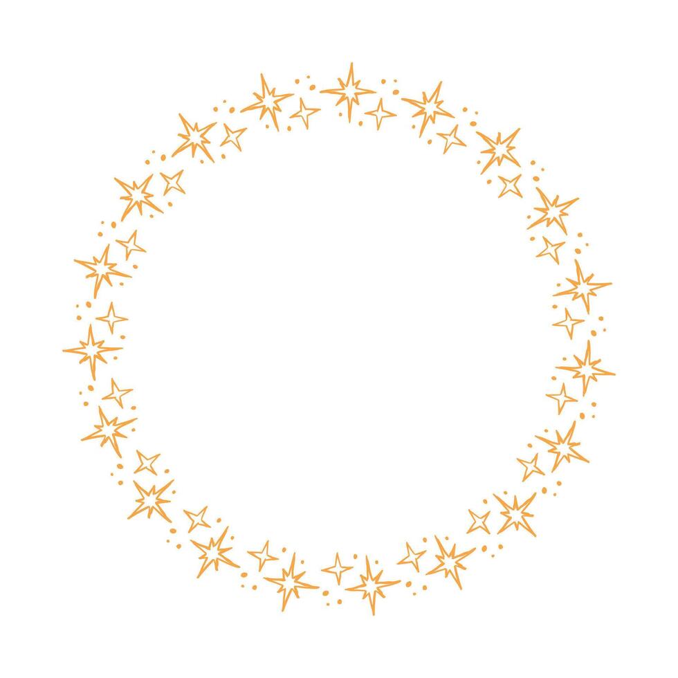 Vector stars frame. round border frames with star