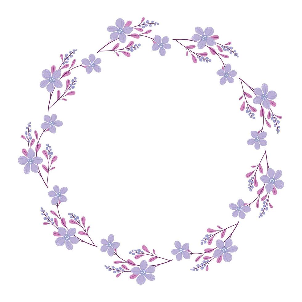 vector mano dibujado floral guirnalda marco en blanco antecedentes