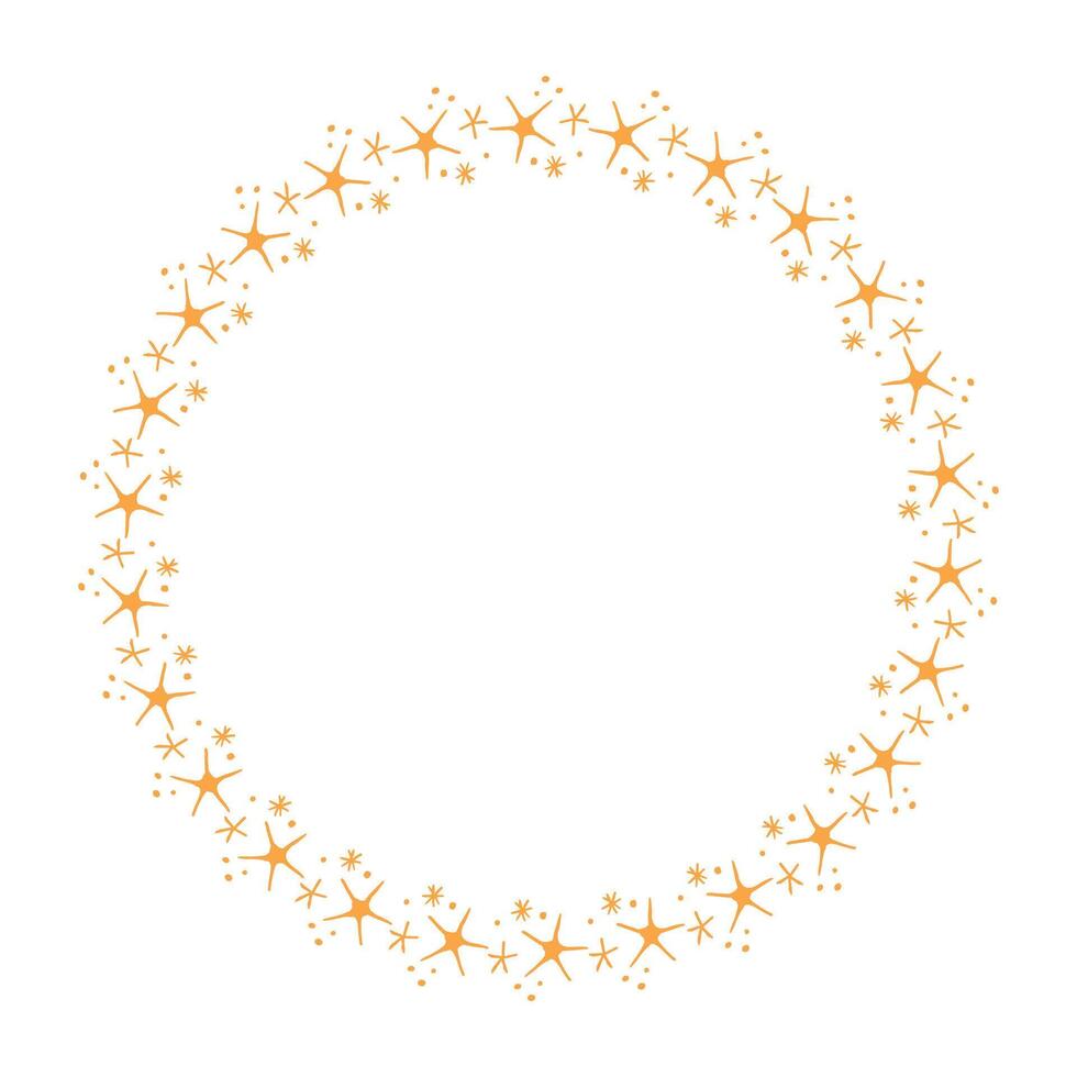Vector stars frame. round border frames with star