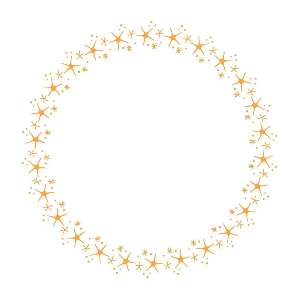 Vector stars frame. round border frames with star