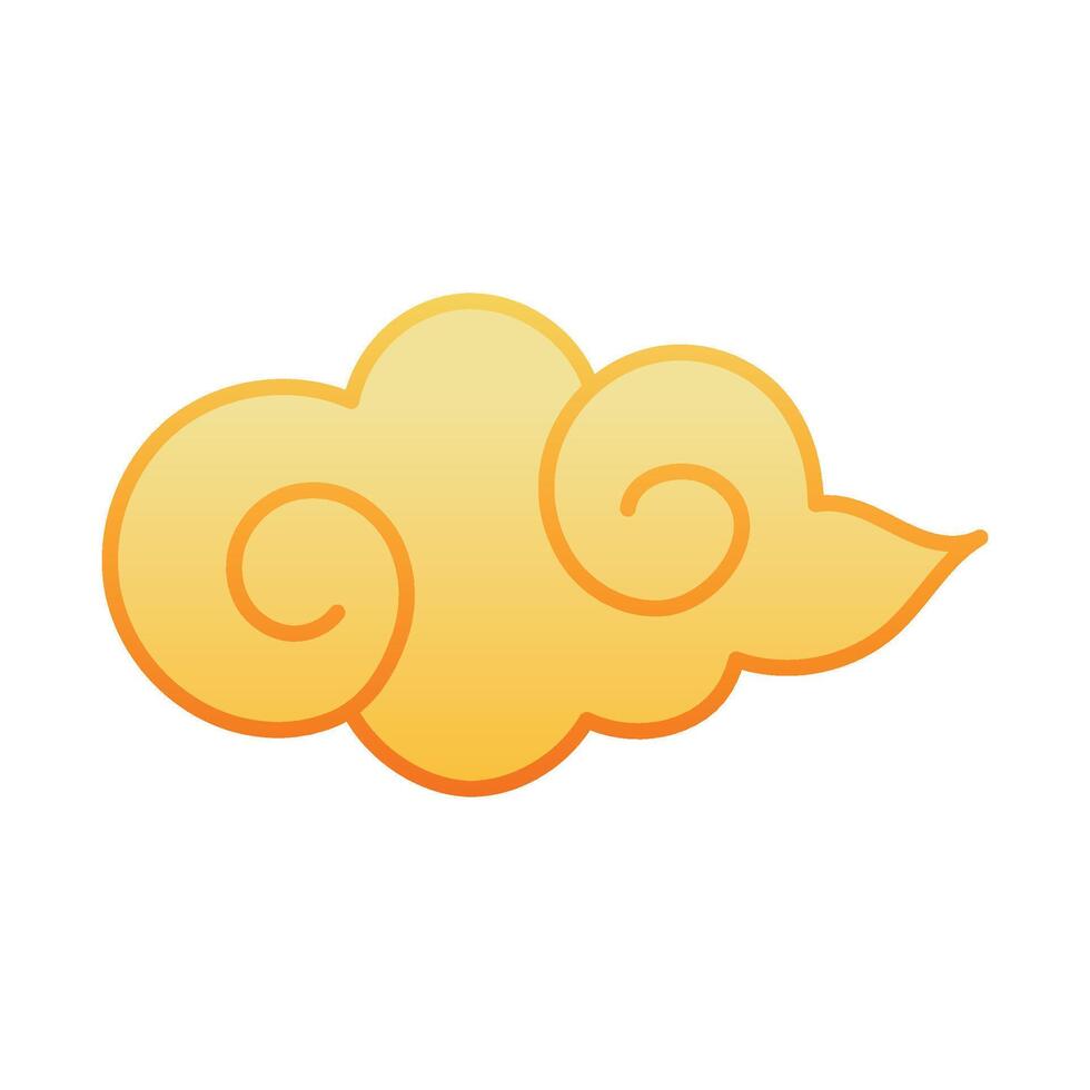 Vector Chinese golden cloud in Japanese element Oriental style design