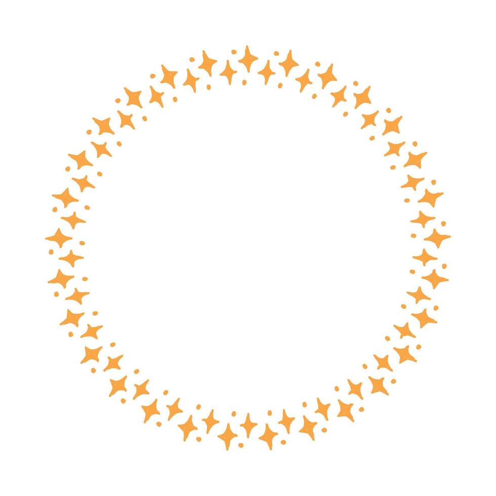 Vector stars frame. round border frames with star