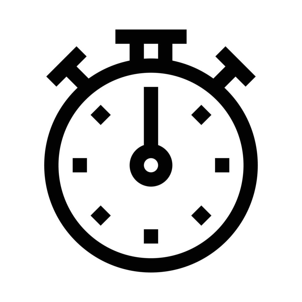 Vector alarm clock icon time black symbol reminder sign