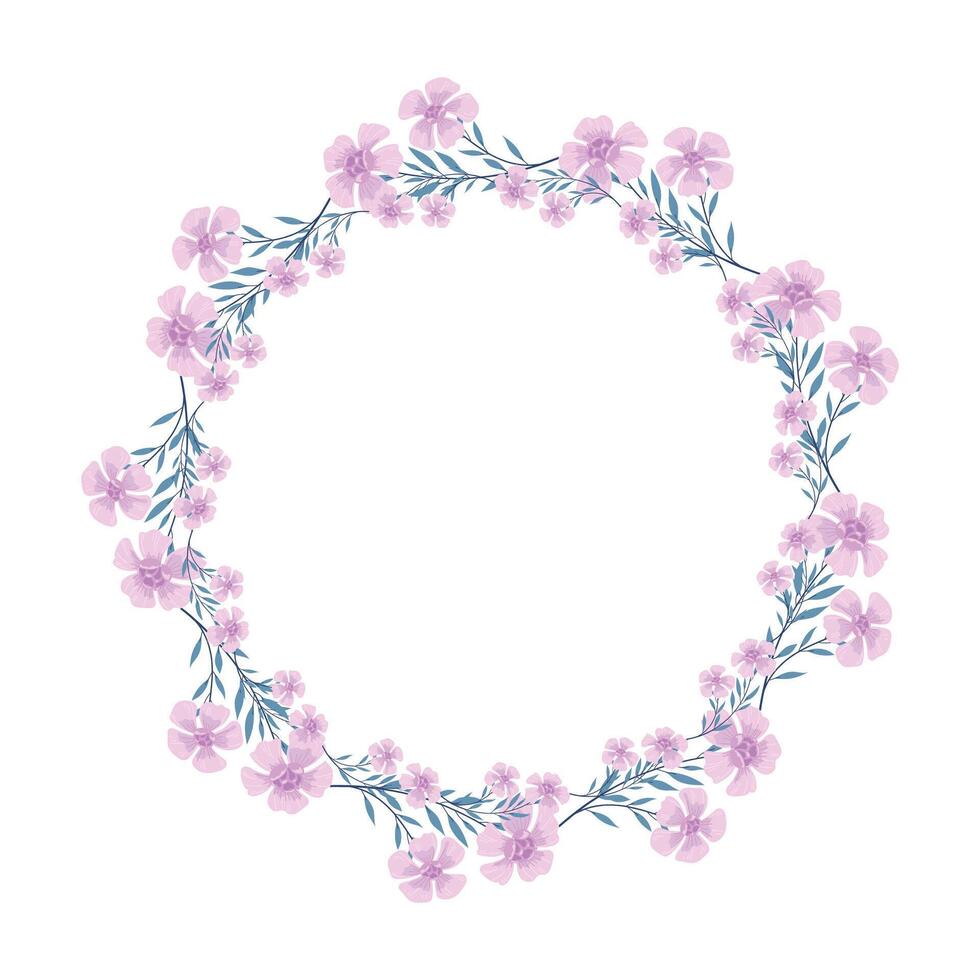 vector mano dibujado floral guirnalda marco en blanco antecedentes