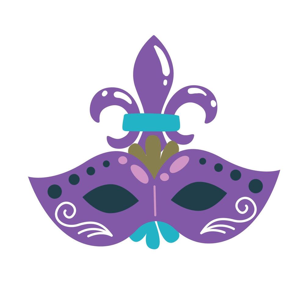 vector flat venice carnival mask on white background