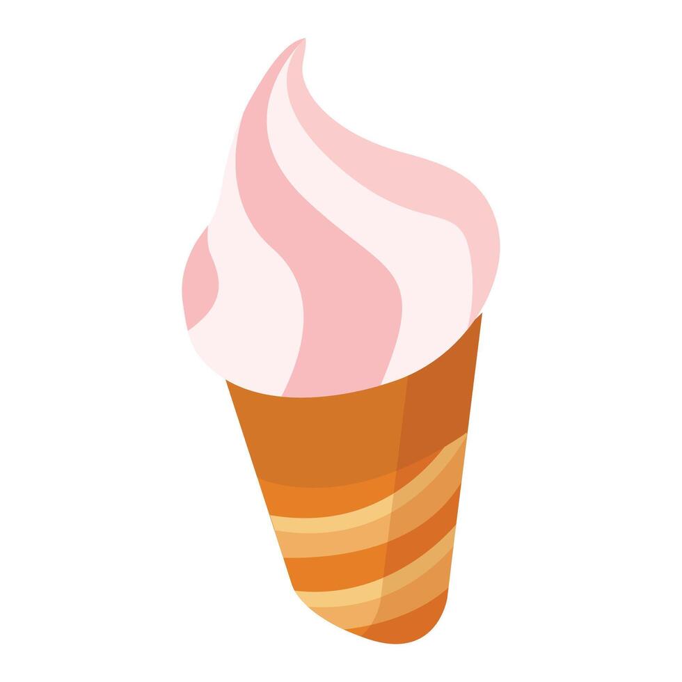 vector funny ice cream on white background