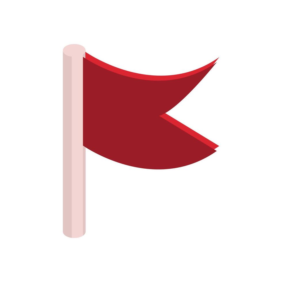 Vector red triangular waving flag icon