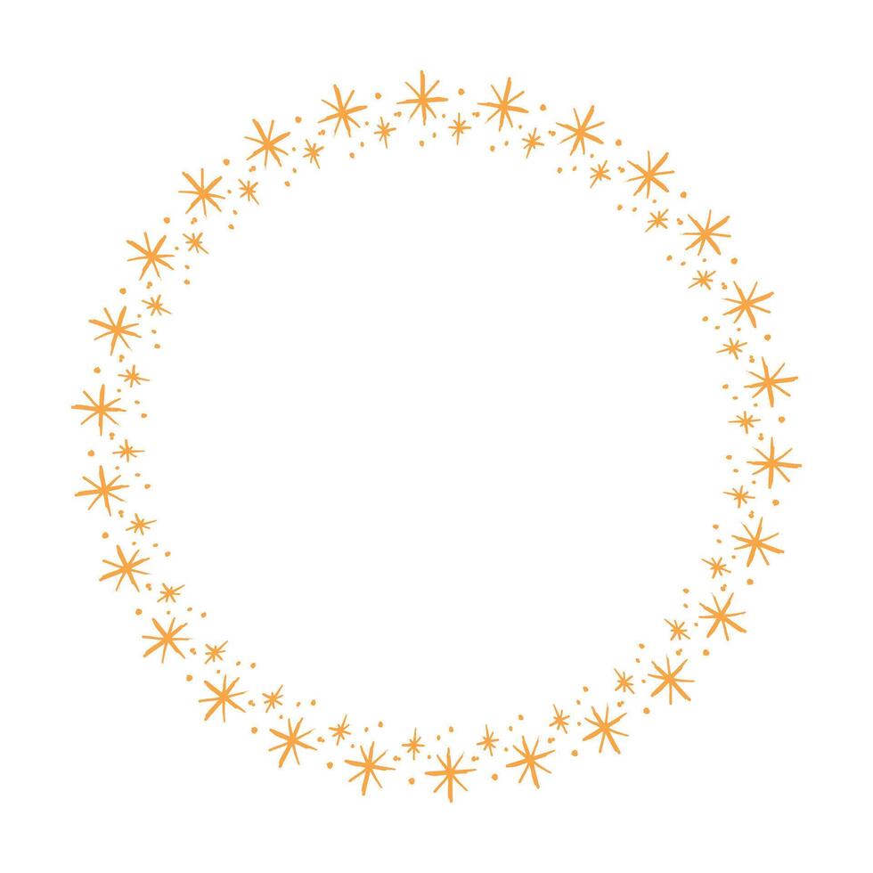 Vector stars frame. round border frames with star