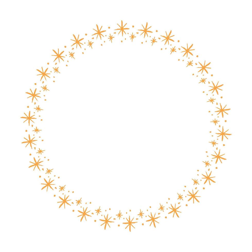 Vector stars frame. round border frames with star