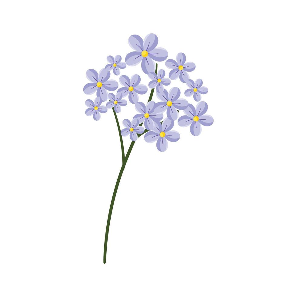 vector azul hortensia flor ilustración en blanco