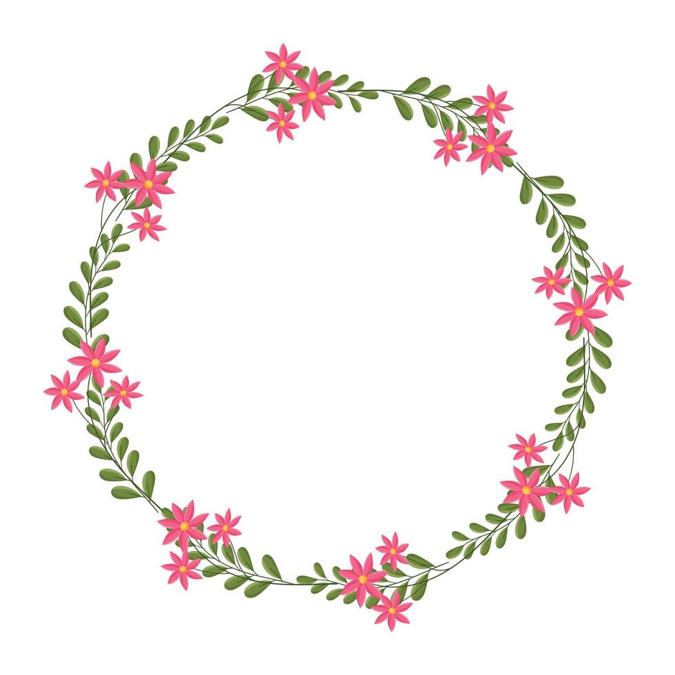 vector hand drawn floral wreath on white background