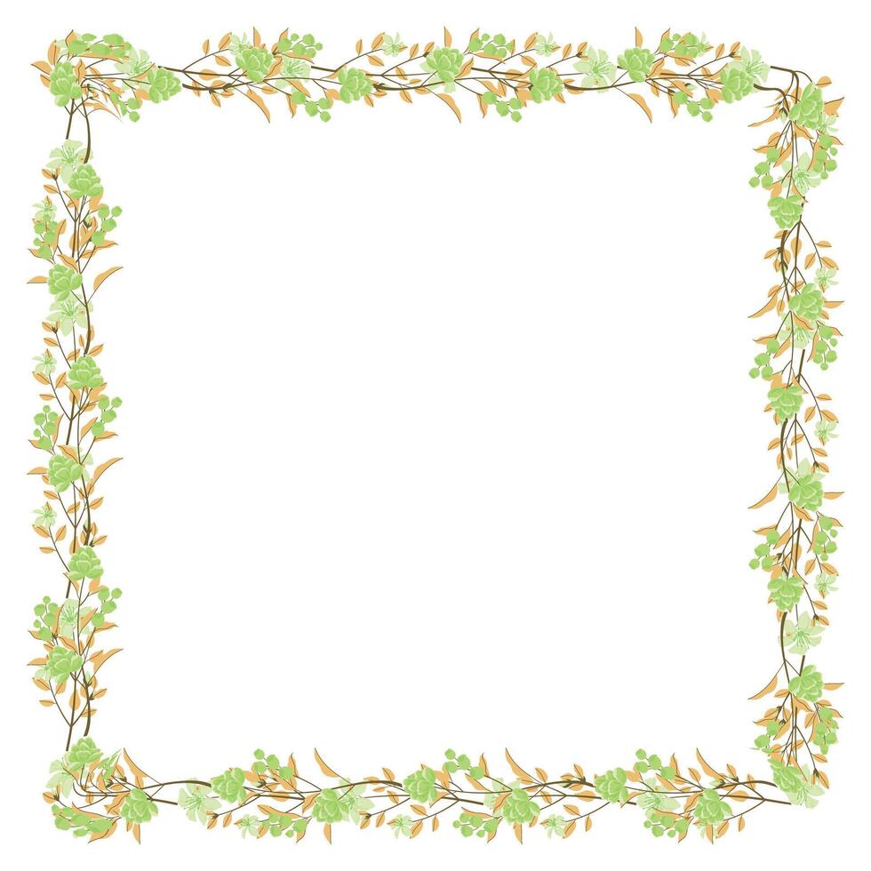 vector mano dibujado floral marco en blanco antecedentes