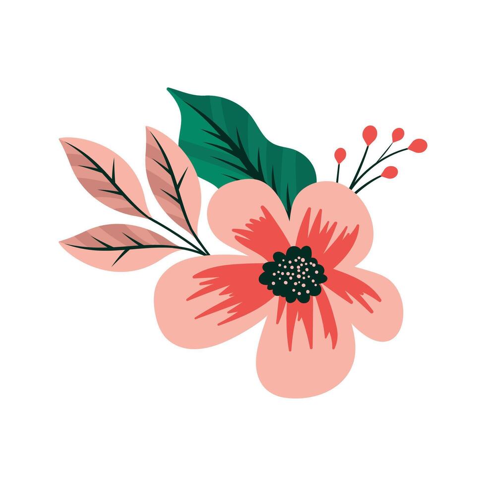 vector plano diseño primavera flor colección