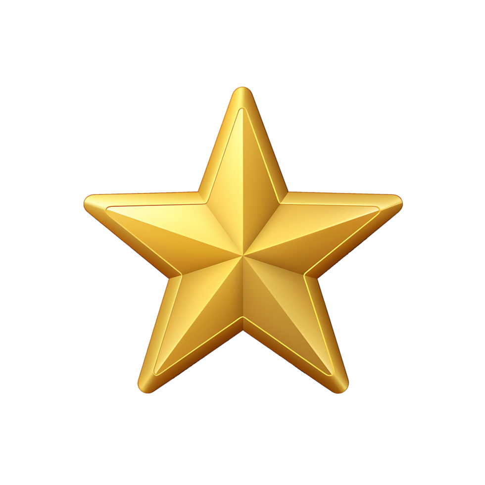 AI generated Shining Gold Star Isolation on Clear Canvas png
