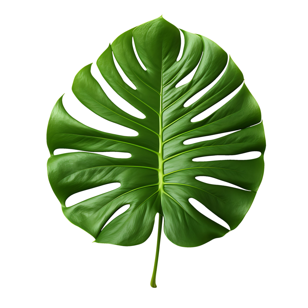 ai generado monstera hoja separar, transparente antecedentes png