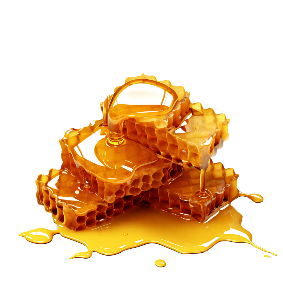 AI generated Honey Heaven , Cutout of Honeycombs on Clear Canvas png