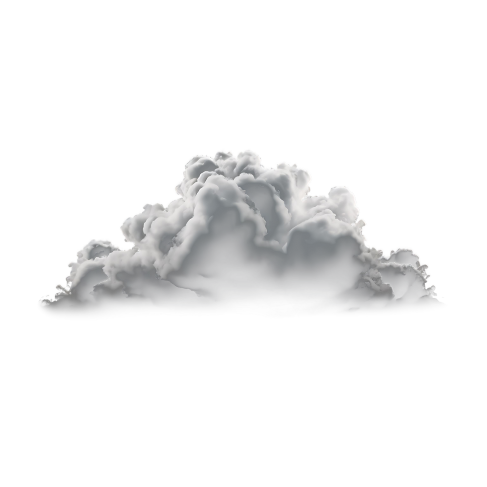 AI generated White Cloud Cutout on Transparent Background png