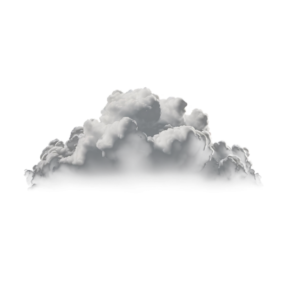 AI generated Cutout of white cloud on transparent background png