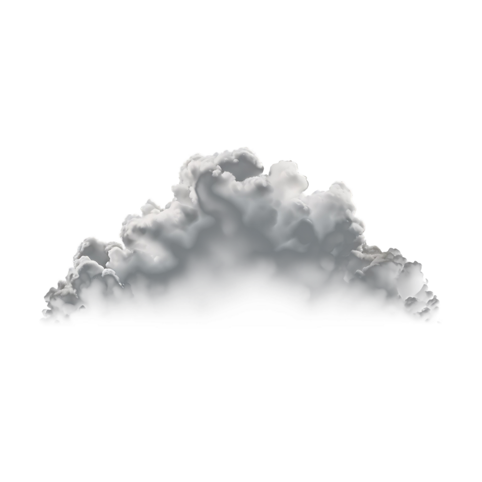 AI generated White Cloud Cutout on Transparent Background png