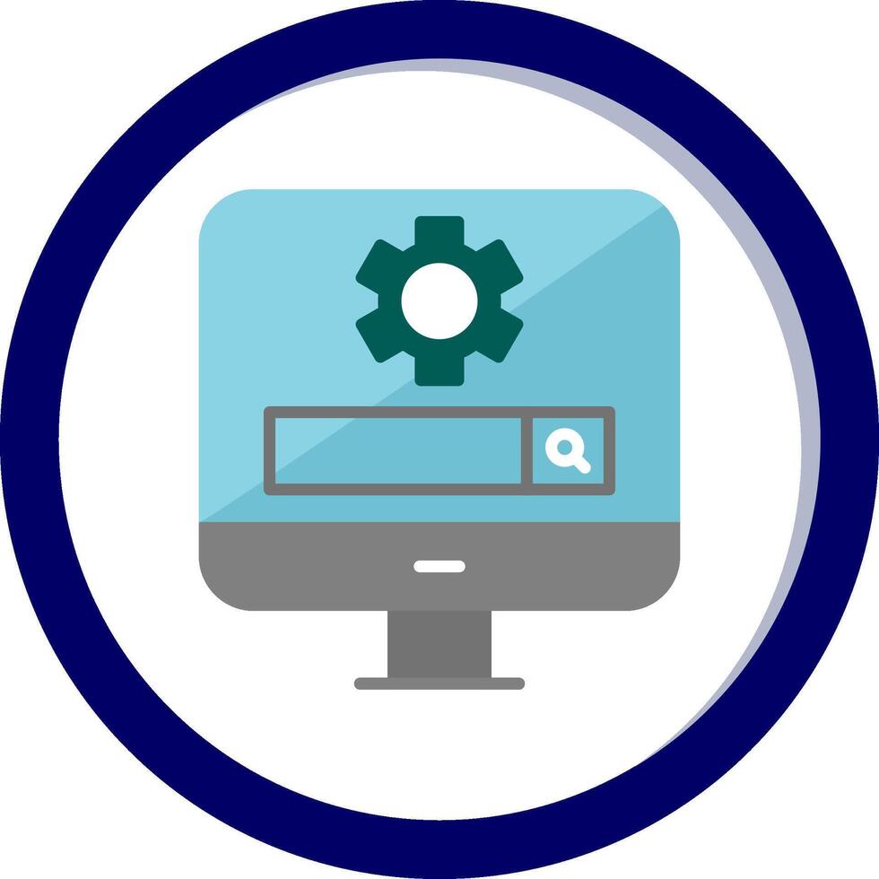 Computer Search Engine Vecto Icon vector