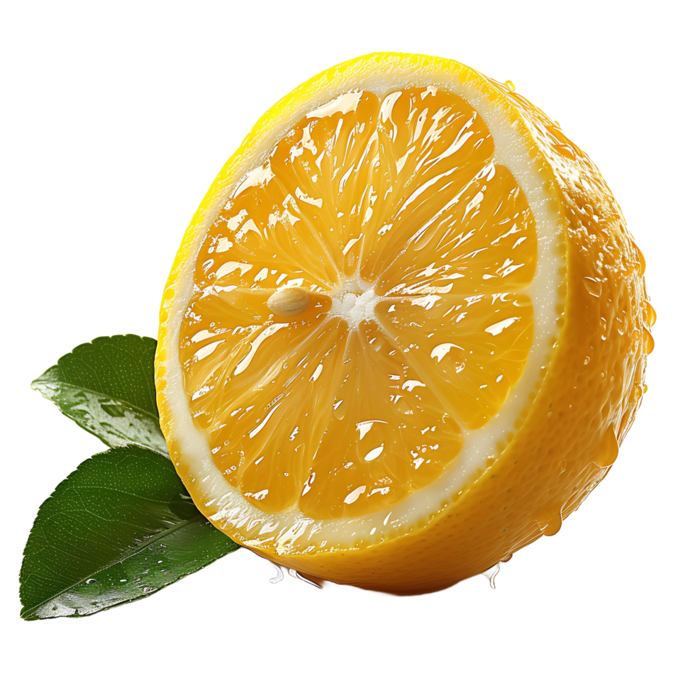 AI generated Lemon in Focus, Cut Out on a Transparent Canvas png