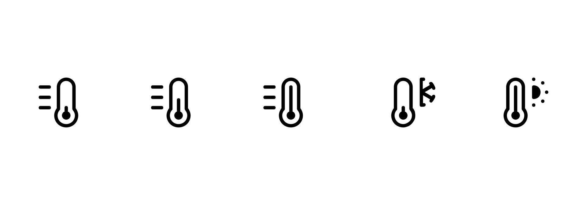 Temperature symbol set. Temperature icons vector set. Thermometer icons isolated. Cold and hot icon for apps and websites