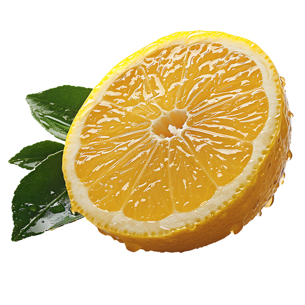 AI generated Sliced Citrus, Lemon Fruit Cut Out with Transparency png