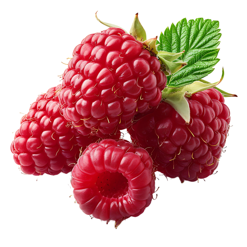 AI generated Sliced Berry Bliss, Raspberry Cut Out with Transparency png