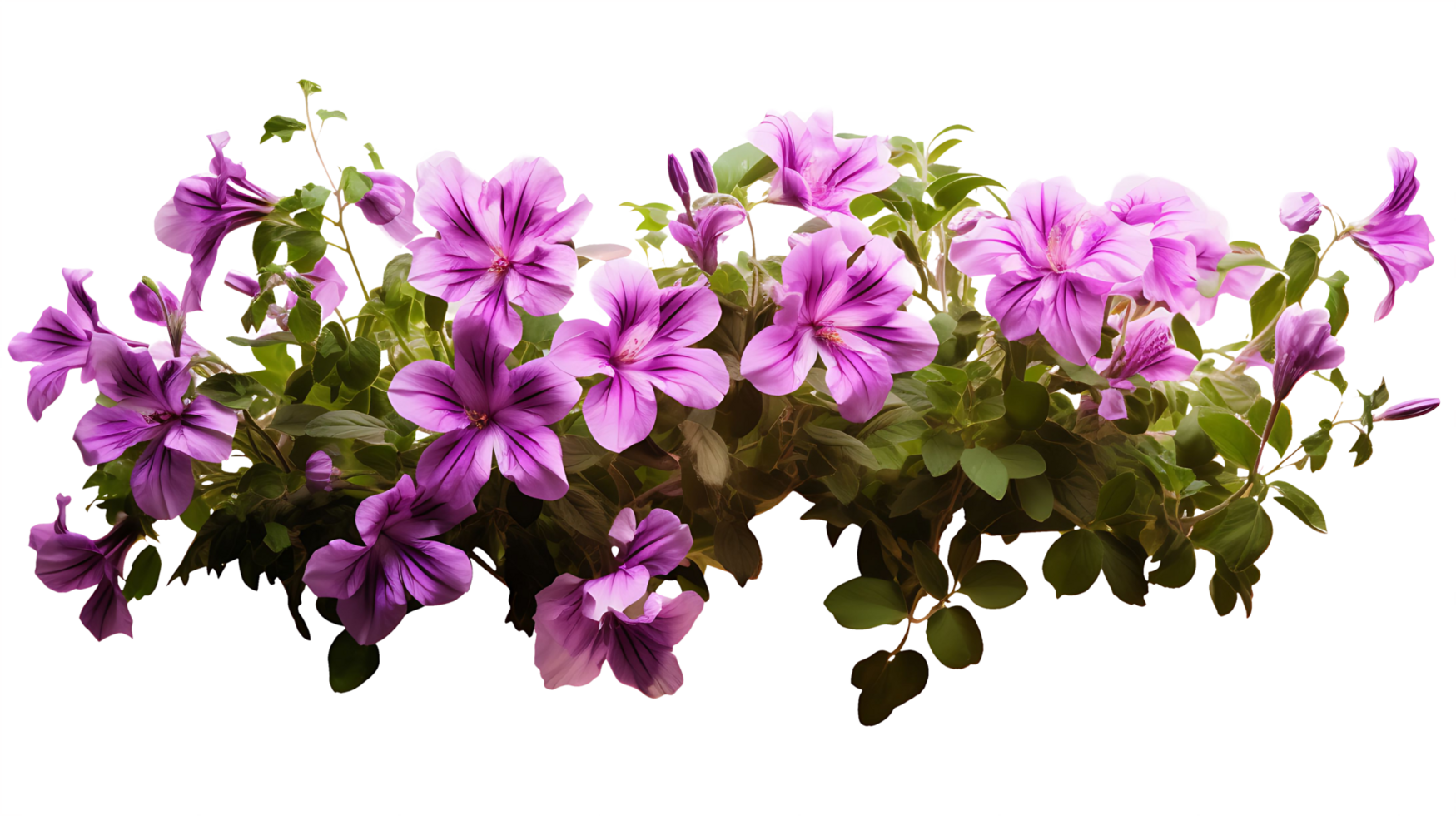 AI generated Blooming Beauty, Transparent Pink Flowers on Clear Background png