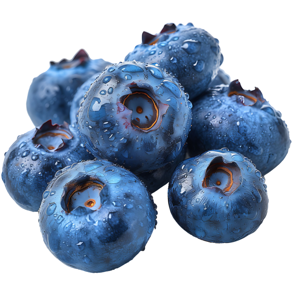 AI generated Blueberry Bliss, Cut Out on Transparent Background png