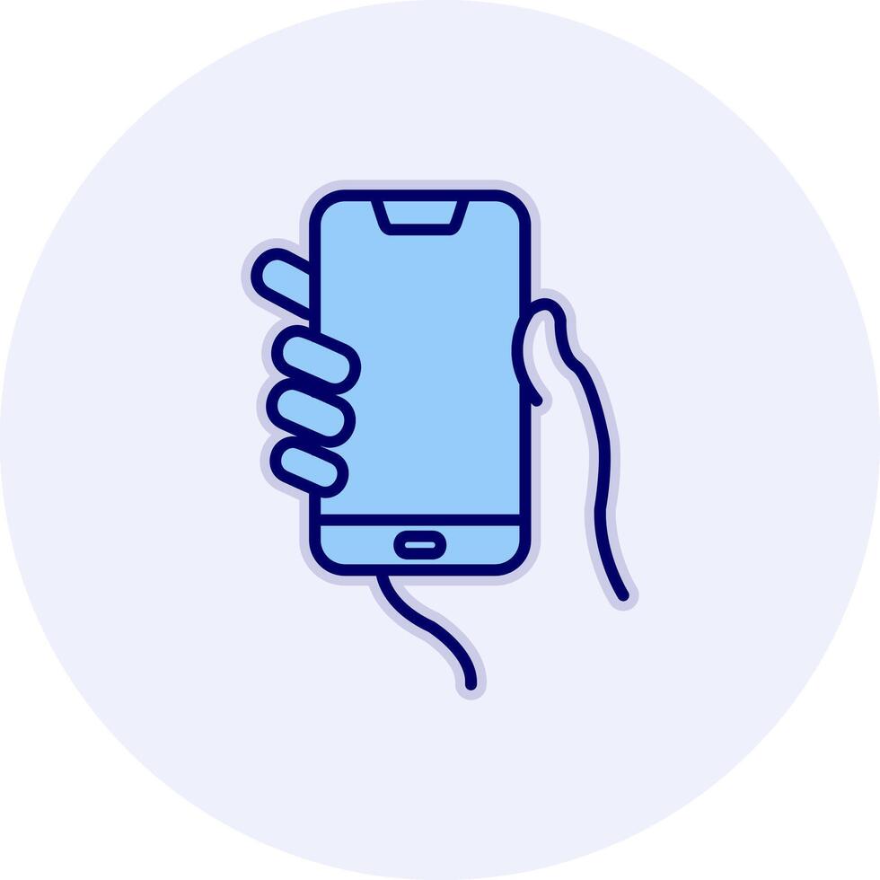 Hands holding mobile phone Vecto Icon vector