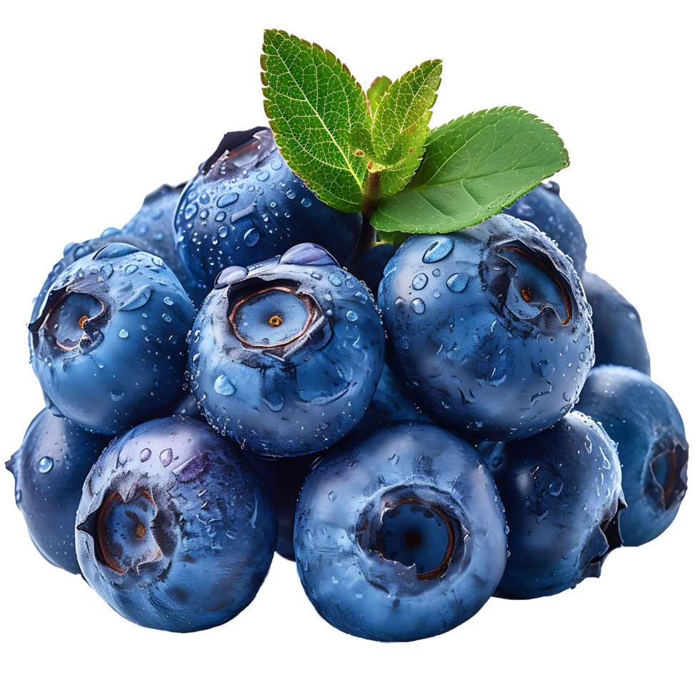 AI generated Sliced Serenity, Blueberry Cut Out with Transparency png