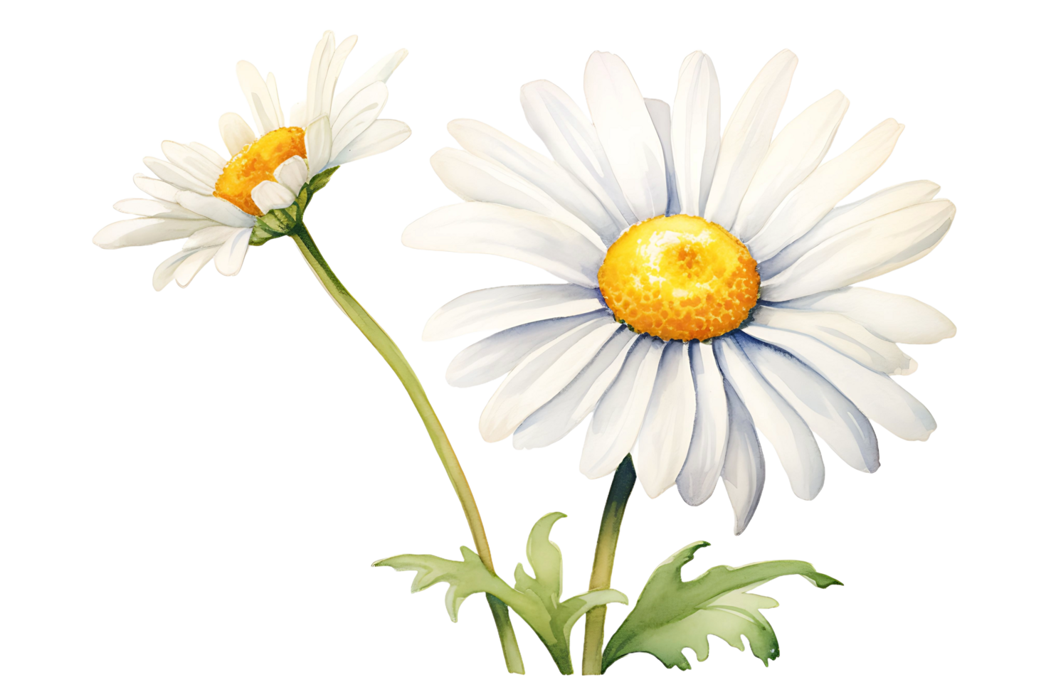 AI generated Daisy Flower Watercolor Clipart  Chamomile Illustration Perfect for Wedding and Home Decor png