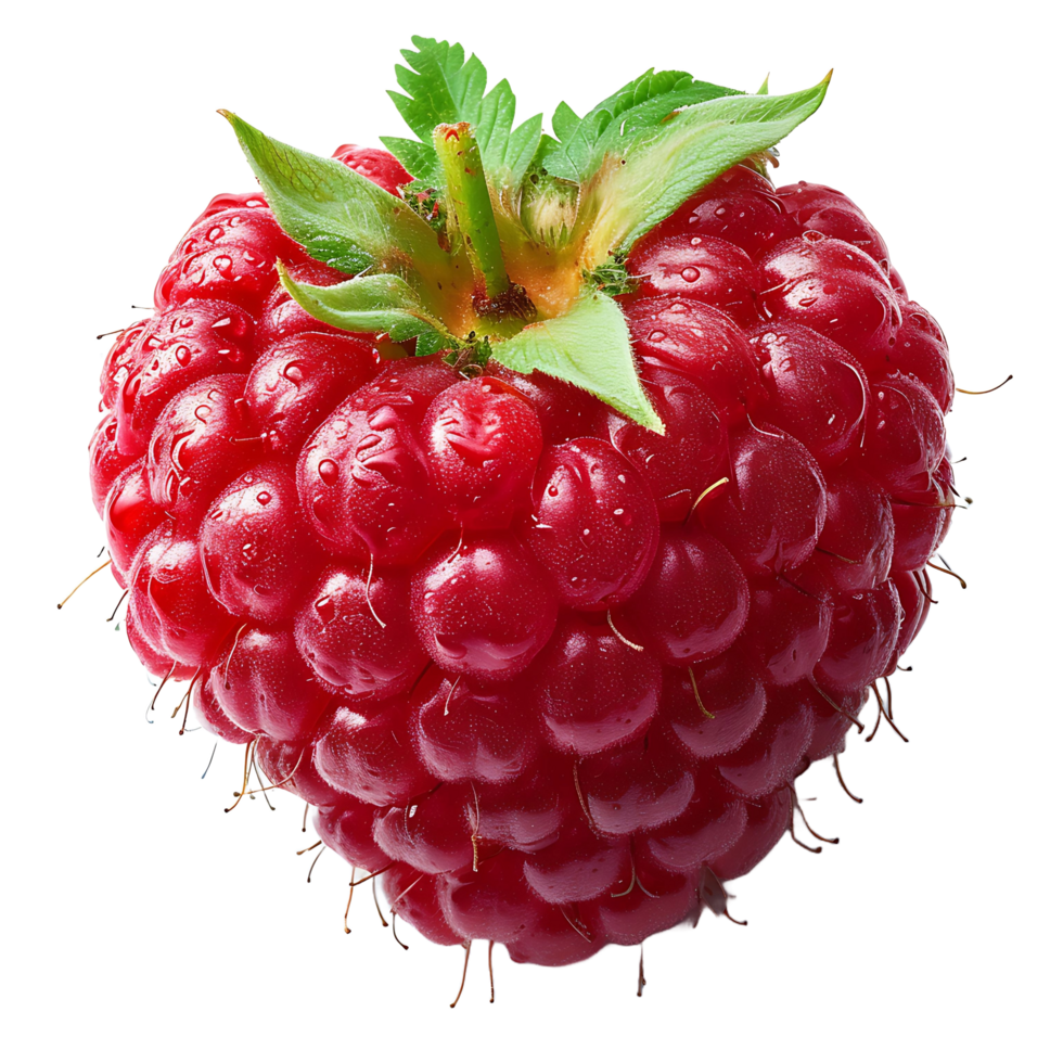AI generated Raspberry in Focus, Cut Out on a Transparent Canvas png