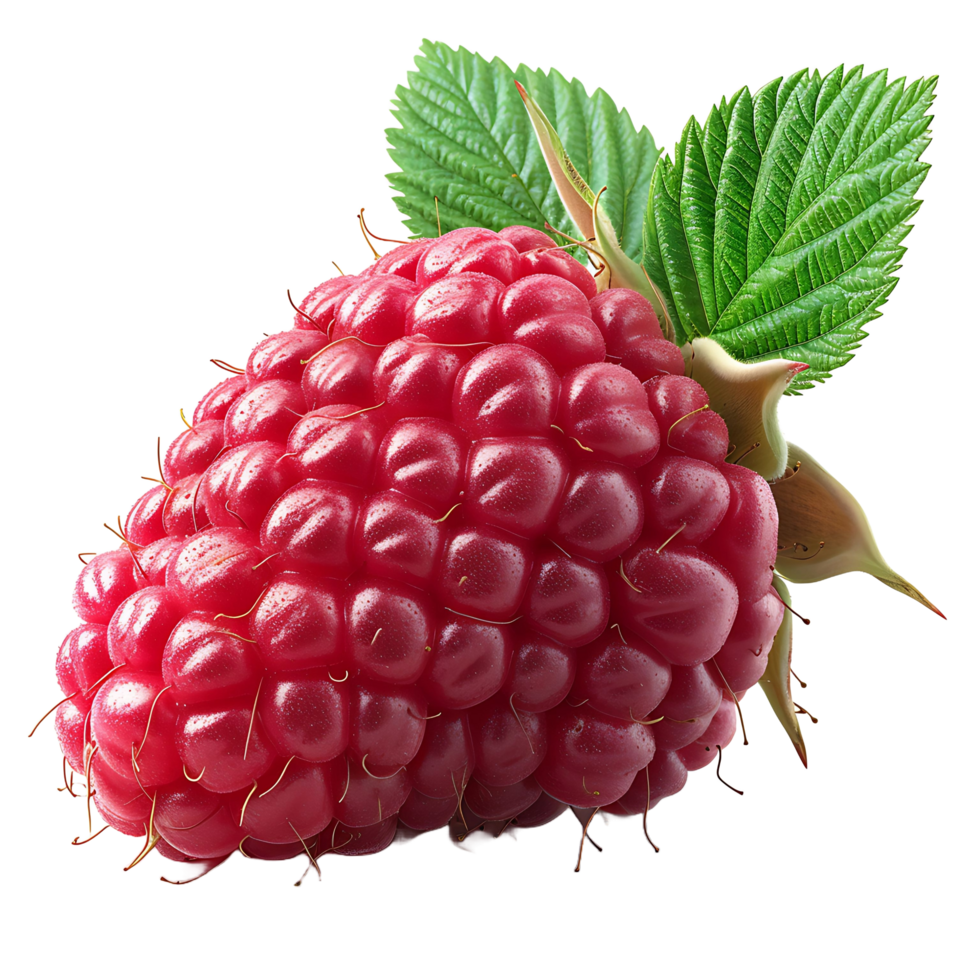 AI generated Sleek Berry Beauty, Raspberry Cut Out on Transparent Background png
