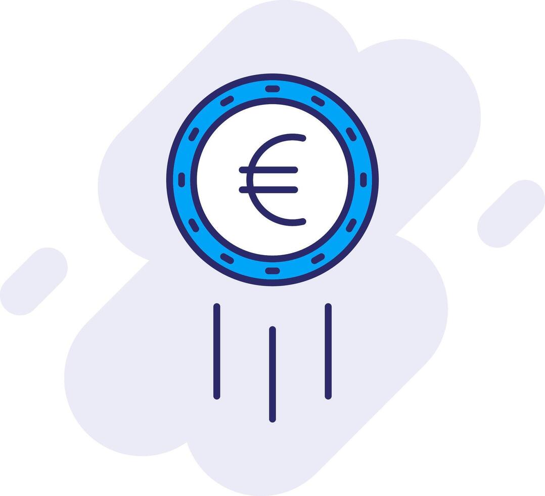 Euro Sign Line Filled Backgroud Icon vector