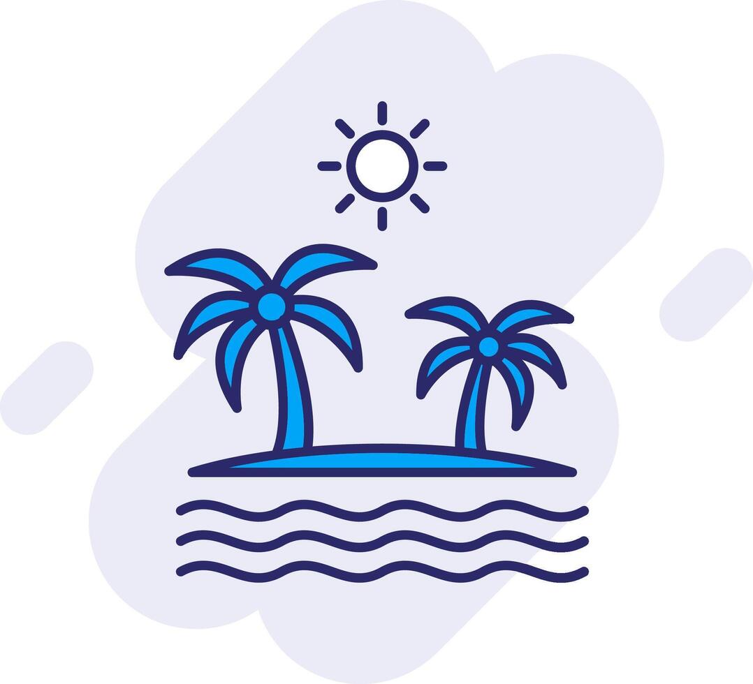Island Line Filled Backgroud Icon vector