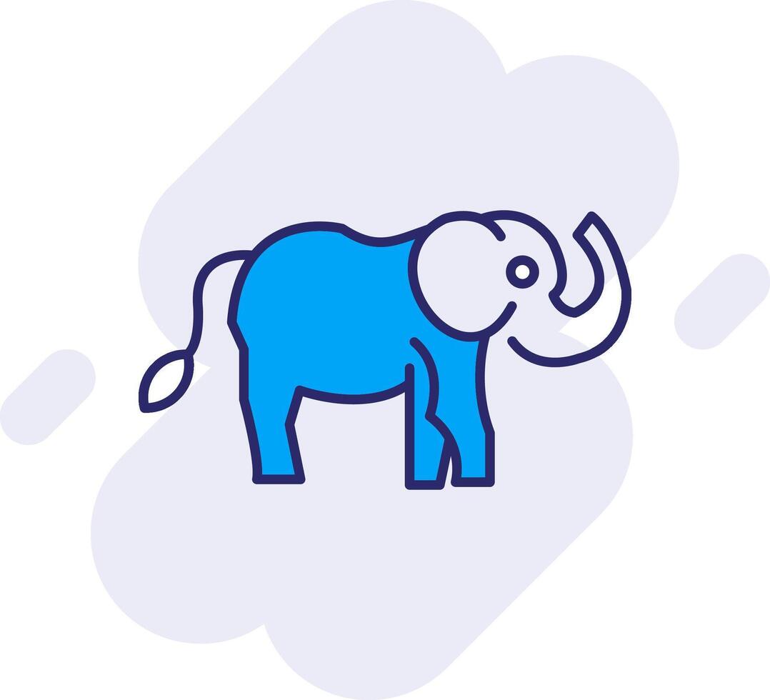 Elephant Line Filled Backgroud Icon vector